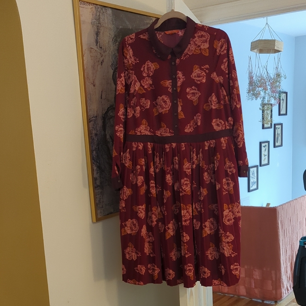 Floral Burgundy Dress